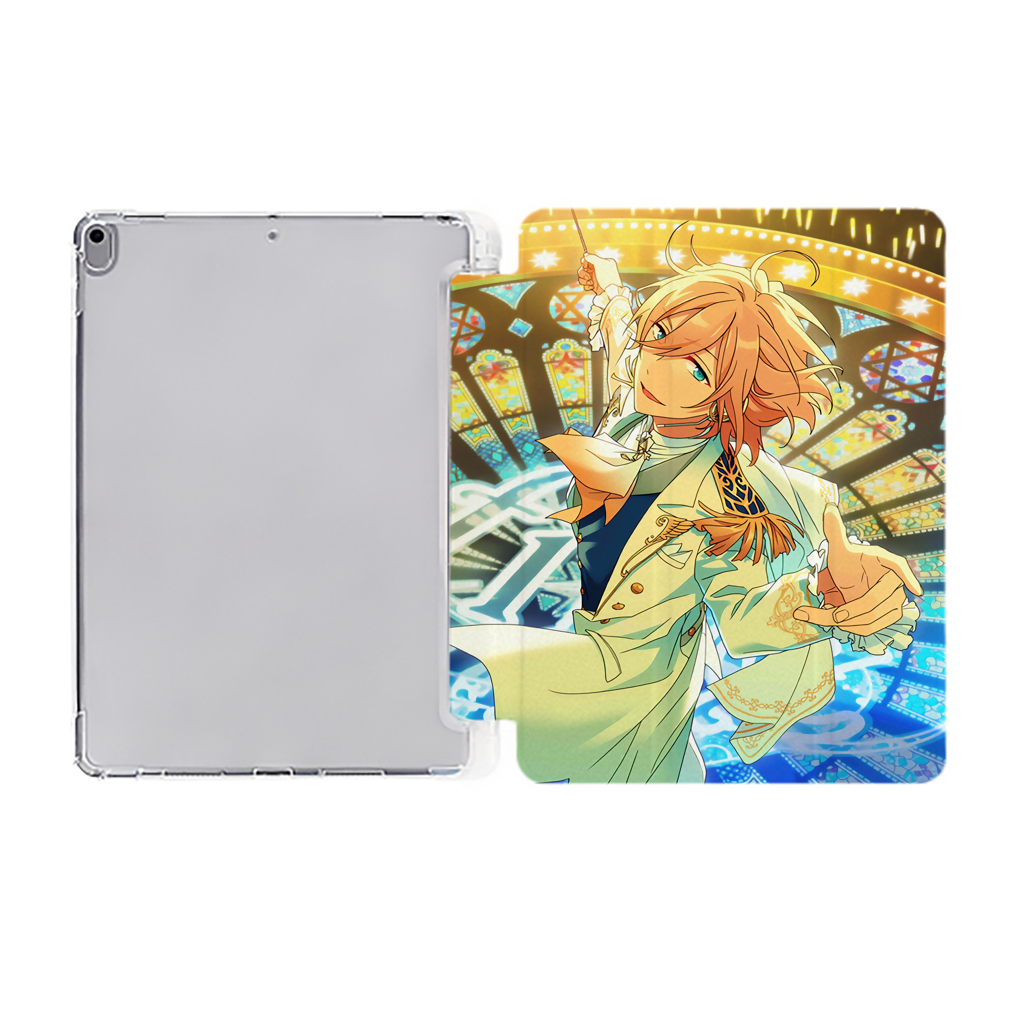 （画像用） あんさんぶるスターズ! Ensemble Stars IPad ケース ペン収納付き 三つ折りスタンド PUレザー×シリコン 対応機種9.5/10.5/10.9インチ
